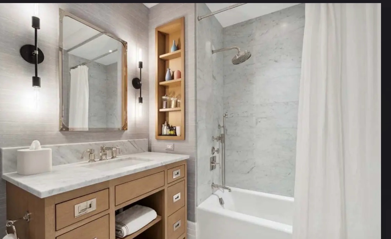 Marble vanity tub surround shower Chicago
