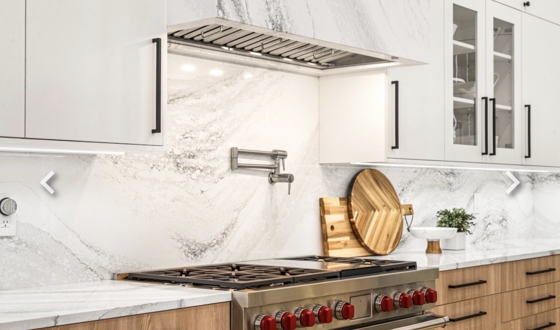 Marble backsplash close up kitchen Chicago