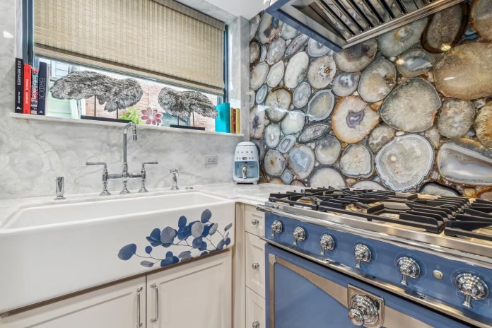 Agate stone kitchen detail sink area Chicago